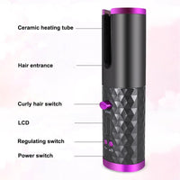 Rechargeable Automatic Hair Curler Women Portable Hair Curling Iron LCD Display Ceramic Rotating Curling Wave Styer Dropshipping