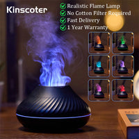 Kinscoter Aroma Diffuser Air Humidifier Ultrasonic Cool Mist Maker Fogger Led Essential Oil Flame Lamp Difusor