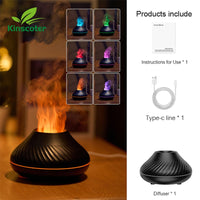 Kinscoter Aroma Diffuser Air Humidifier Ultrasonic Cool Mist Maker Fogger Led Essential Oil Flame Lamp Difusor