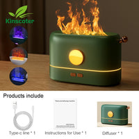 Kinscoter Aroma Diffuser Air Humidifier Ultrasonic Cool Mist Maker Fogger Led Essential Oil Flame Lamp Difusor