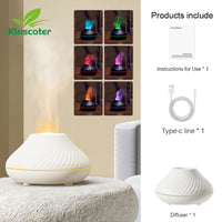 Kinscoter Aroma Diffuser Air Humidifier Ultrasonic Cool Mist Maker Fogger Led Essential Oil Flame Lamp Difusor