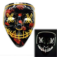 Halloween LED Mask Purge Masks Election Mascara Costume DJ Party Light Up Masks Glow In Dark 10 Colors To Choose