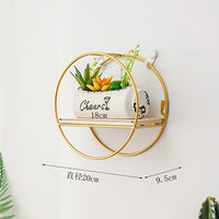 Nordic Style Metal Decorative Shelf round Hexagon storage holder rack Shelves Home wall Decoration Potted ornament holder rack