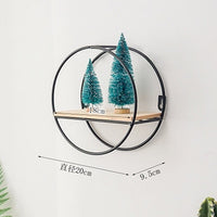 Nordic Style Metal Decorative Shelf round Hexagon storage holder rack Shelves Home wall Decoration Potted ornament holder rack