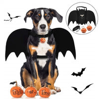 Cat Dog Halloween Costume Cat Bat Wings and Bell  Pet Bat Costume Dress Costume Outfit Wing for Small Dogs and Cats