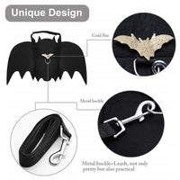 Cat Dog Halloween Costume Cat Bat Wings and Bell  Pet Bat Costume Dress Costume Outfit Wing for Small Dogs and Cats