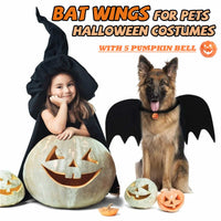 Cat Dog Halloween Costume Cat Bat Wings and Bell  Pet Bat Costume Dress Costume Outfit Wing for Small Dogs and Cats