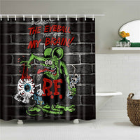 Halloween Horror Shower Curtain Printing Screen Bathroom Waterproof 12 Hooks Polyester Bath Curtains Home Decoration