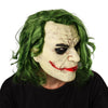 Joker Mask Movie Batman The Dark Knight Cosplay Horror Scary Clown Mask with Green Hair Wig Halloween Latex Mask Party Costume