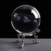 6CM Laser Engraved Solar System Ball 3D Miniature Planets Model Sphere Glass Globe Ornament Home Decor Gift for Astrophile